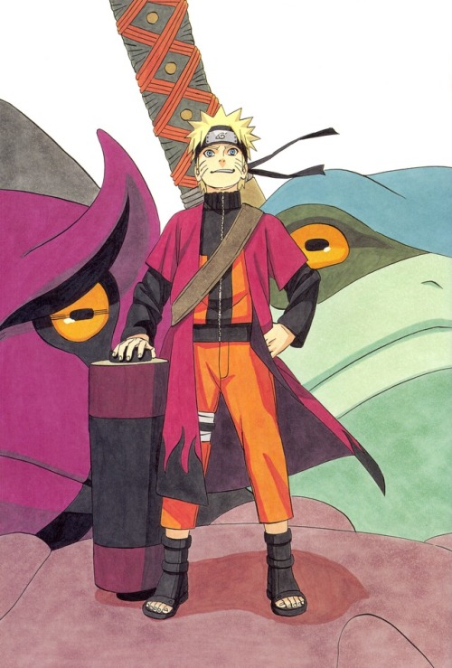 tiredgaykakashi:some official art ft naruto & toads… love...