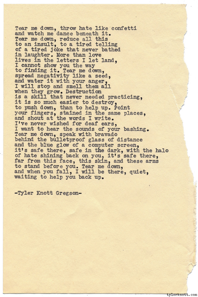 Tyler Knott Gregson — Typewriter Series #1085 by Tyler Knott Gregson...