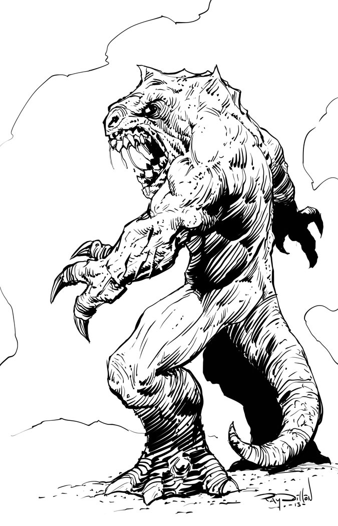 RAY DILLON - Artist & Writer, SEA MONSTER Ink Drawing! Sketch Blog Get ...