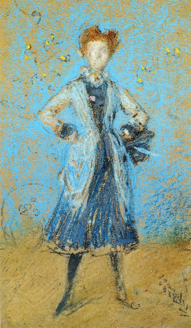 artist-whistler:
â€œThe Blue Girl, 1874, James McNeill Whistler
Medium: pastel
https://www.wikiart.org/en/james-mcneill-whistler/the-blue-girl-1874
â€