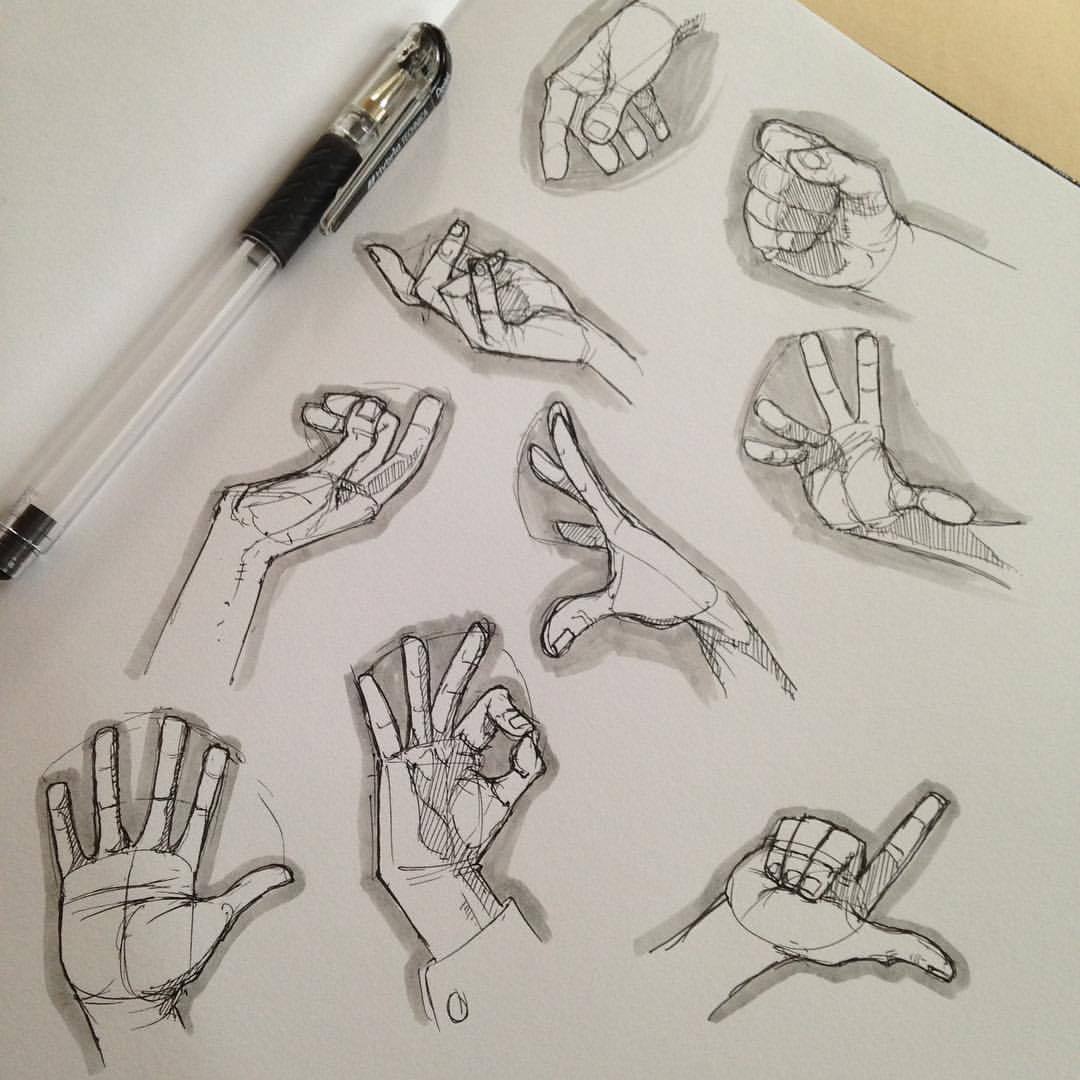 Phillip Rauschkolb — Some pen sketch hand studies #art #drawing #Sketch...