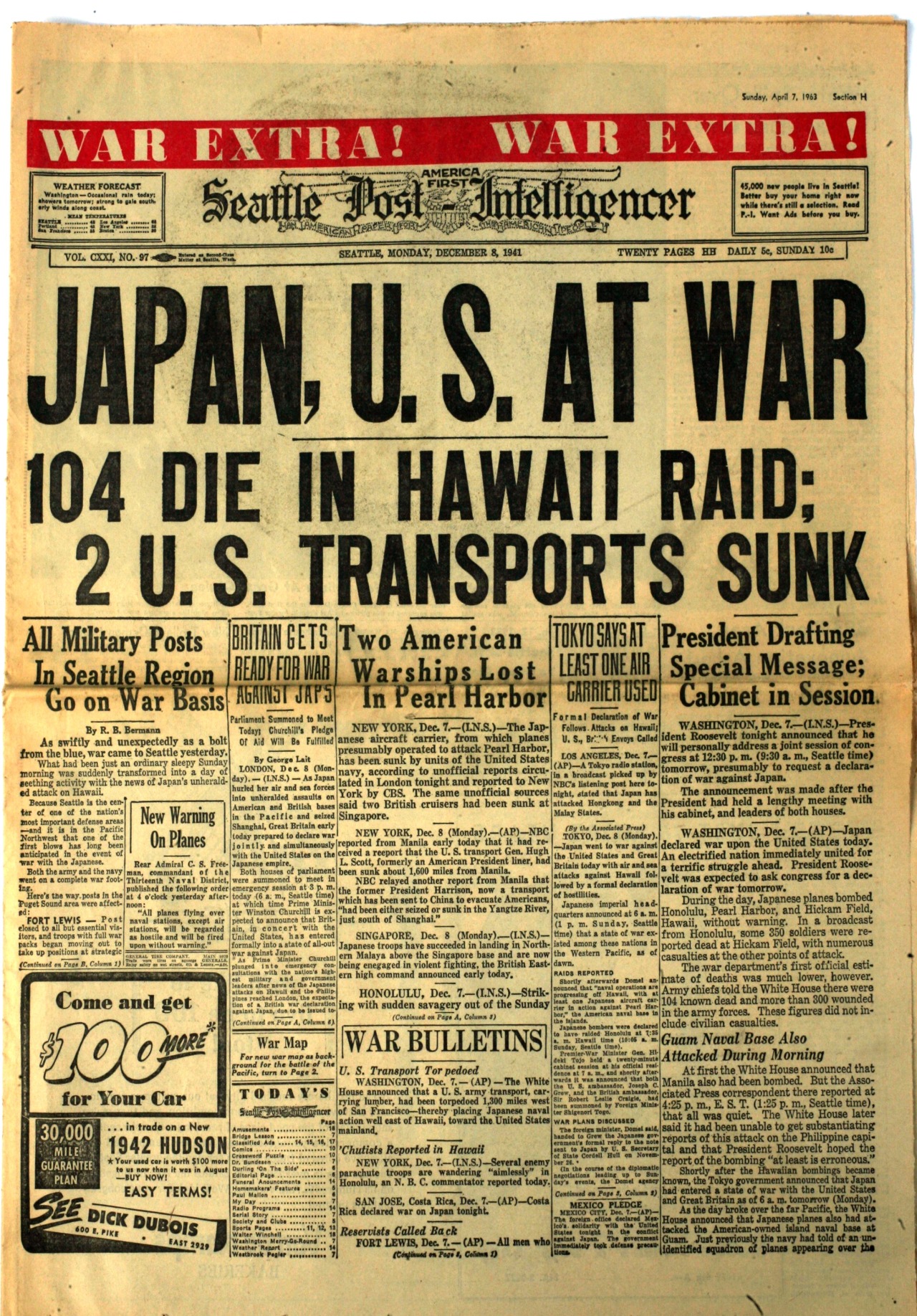 - Front Pages: Japan’s Attack On Pearl Harbour ...