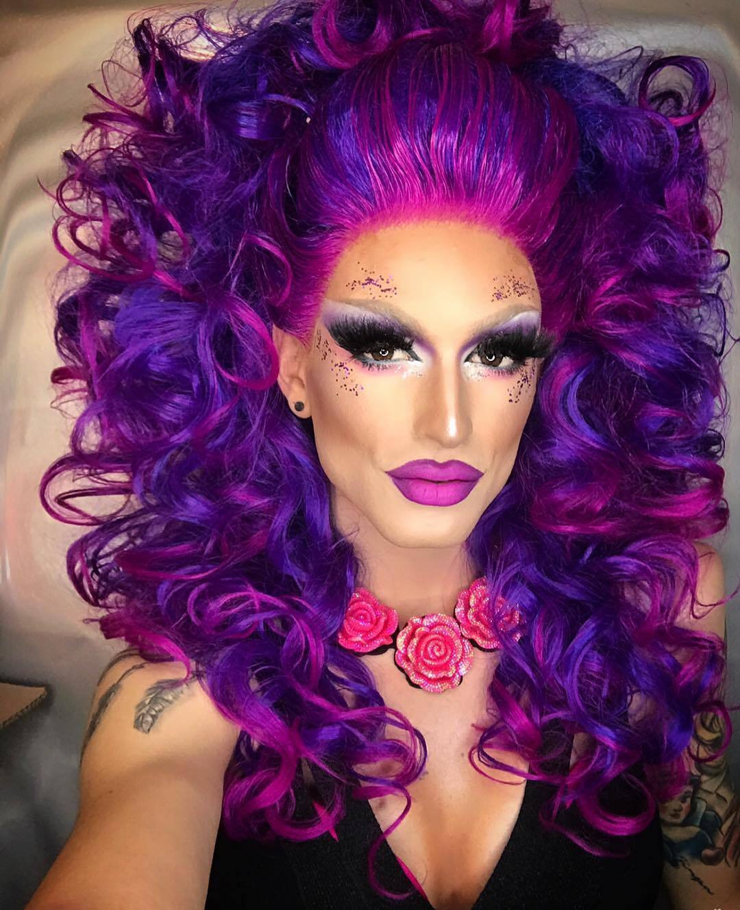 purple drag queen makeup