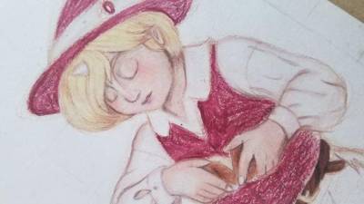 Coloring process: Red vest