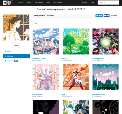 Nice!! Inprnt has free worldwide shipping for the rest of the...