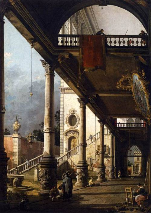 Canaletto - Perspective view with Portico, 1765. 