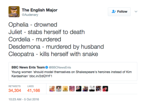 buzzfeed:Twitter on classic literature.