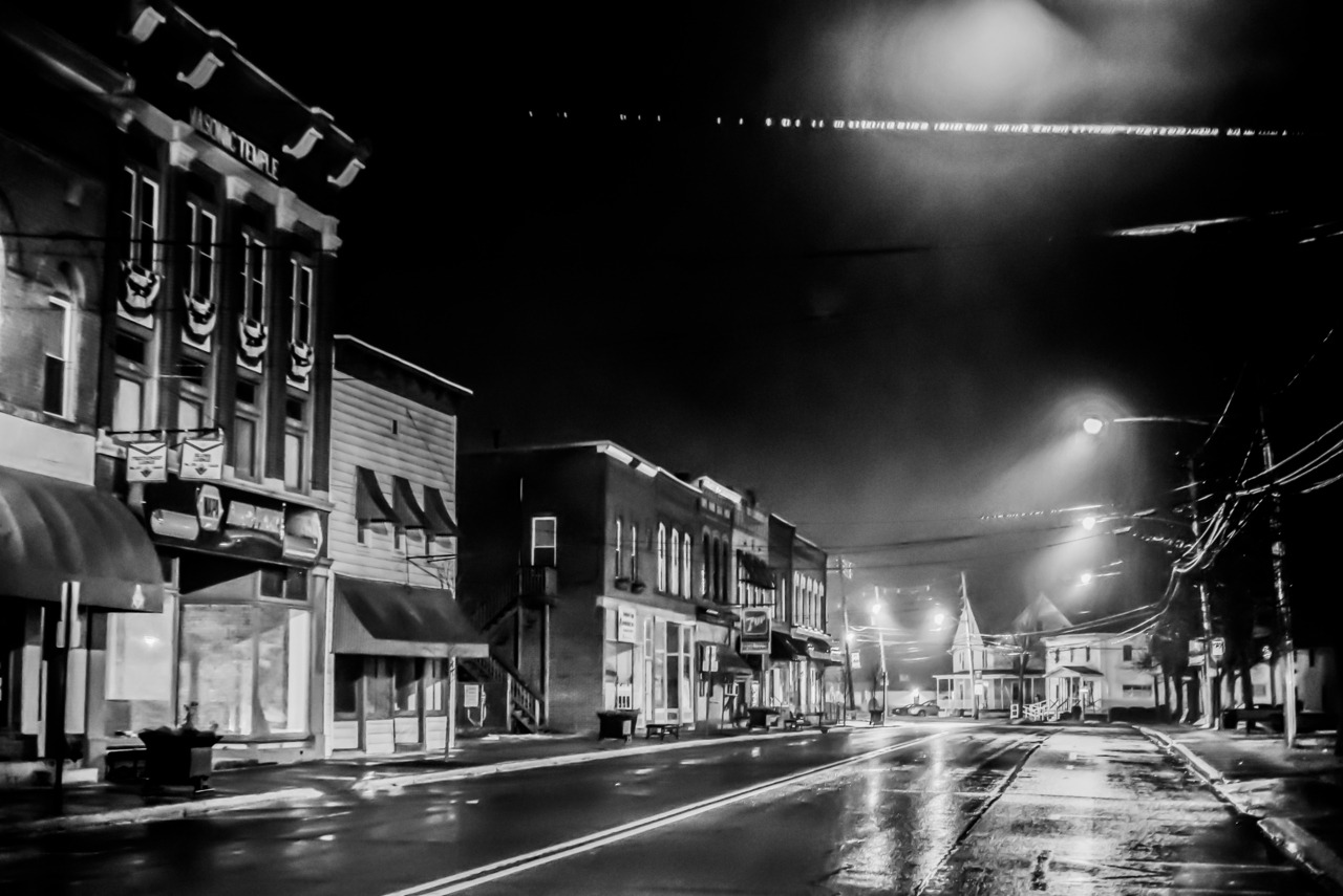 Ryan Thomas Dalton Main Street In Blossburg Pennsylvania At Night