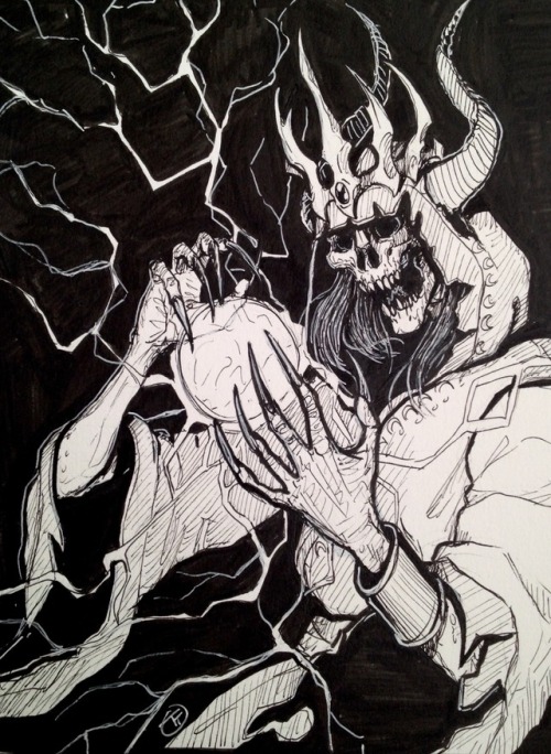 tamisrandom:Inktober 4 “spell”I just wanted to draw a lich…