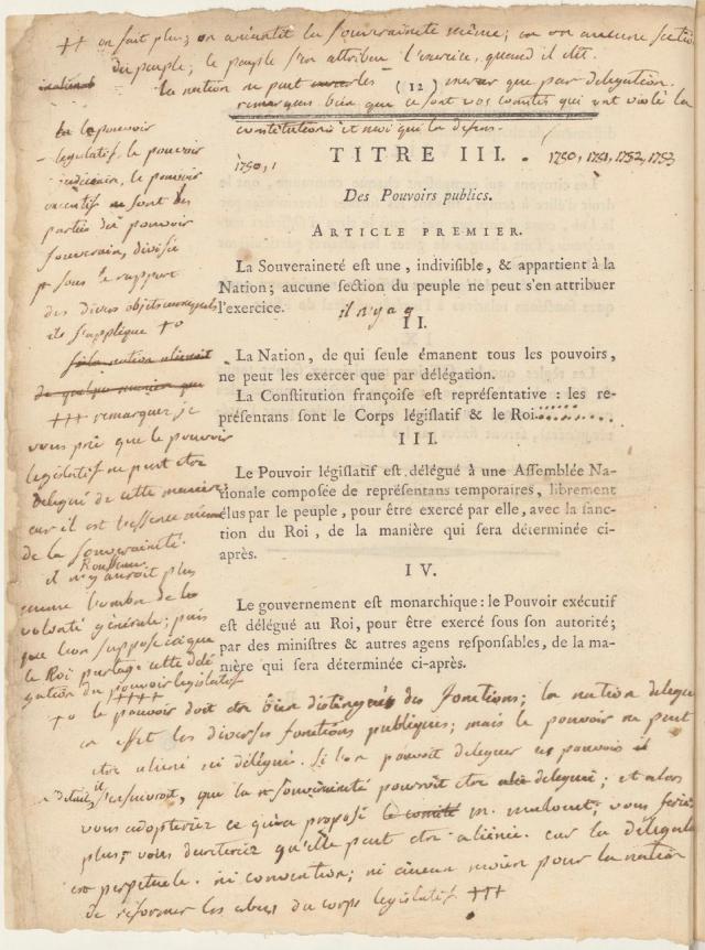 Draft Of The French Constitution Of 1791:...