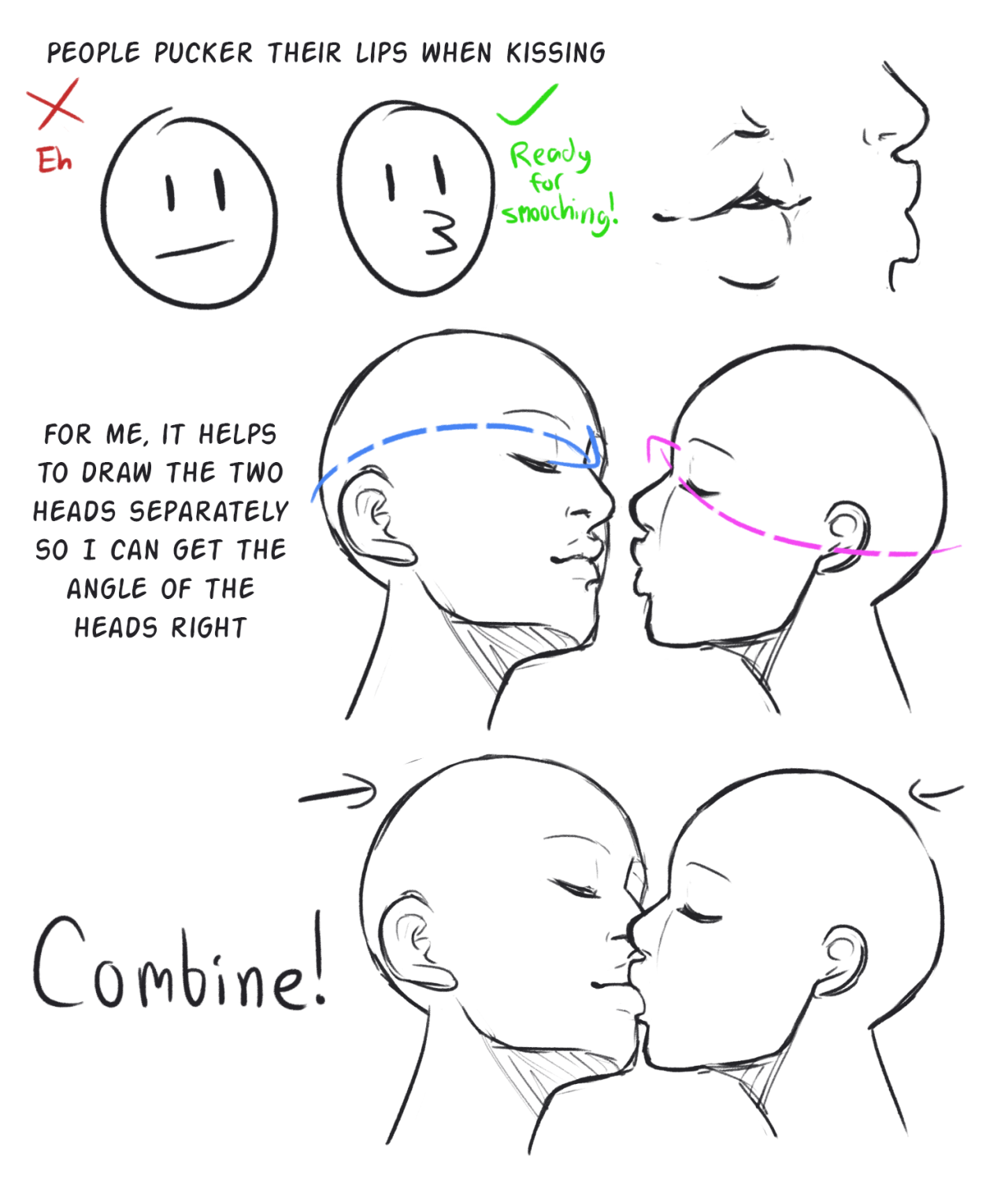Drawing Skill Kissing Cheek Drawing Reference