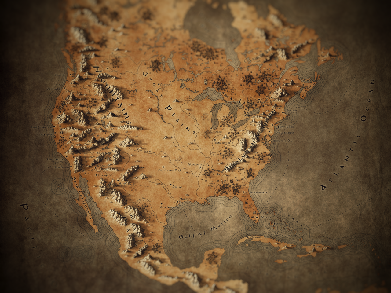 Callum Ogden – Map of North America in a Fantasy Style Last year...