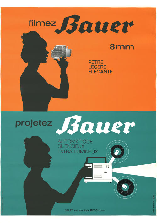 thingsmagazine:‘Bauer 8mm’, a French lithographic poster, circa...