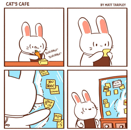 catscafecomics:Hop to it! - Remember to love yourself! <3