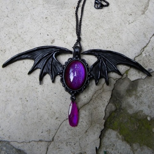 sosuperawesome:Bat and Dragon Wing NecklacesGothic Rosette...