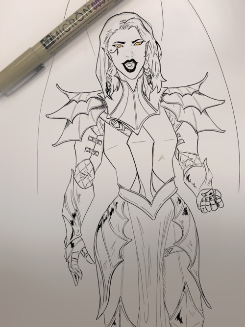 777greywolf:Vampire Queen Pharah for Inktober!