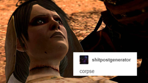 gothzenyatta:Dragon Age + shitpostgenerator