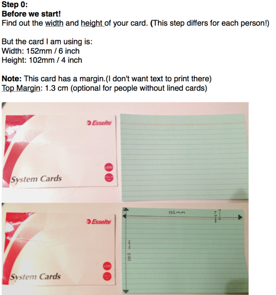 studyblr 7 steps how to print on index cards how to print note cards