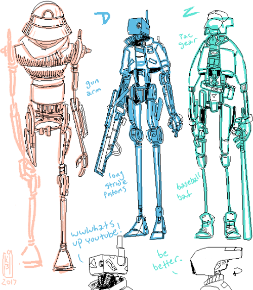 1st rough ideas for some sentient robots that are best friends.