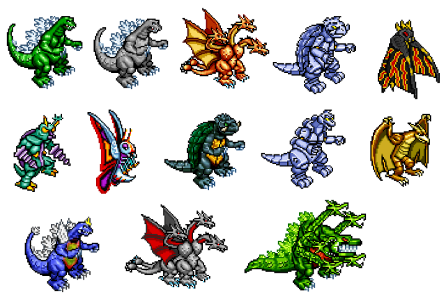 Mega-Gojira — citystompers: Godzilla Domination sprites by...