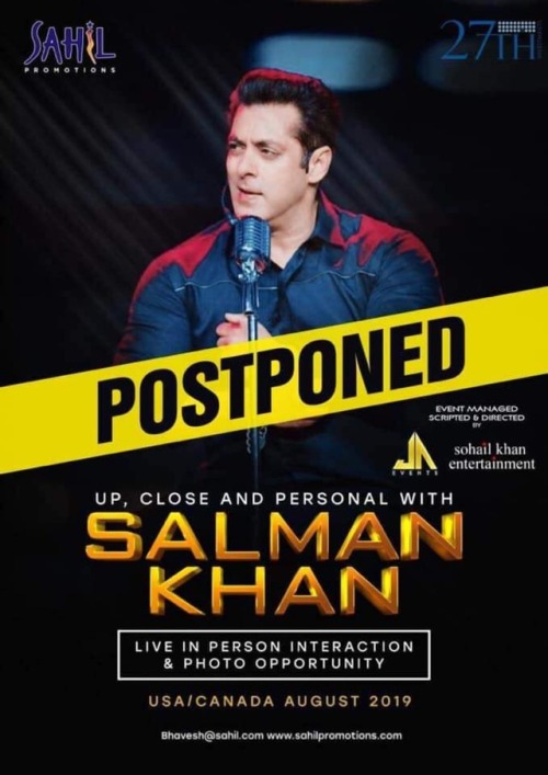 „★ Datorită circumstanțelor predominante, #UpCloseAndPersonalWithSalman a fost amânată pentru februarie 2020! Via: Faridoon ”