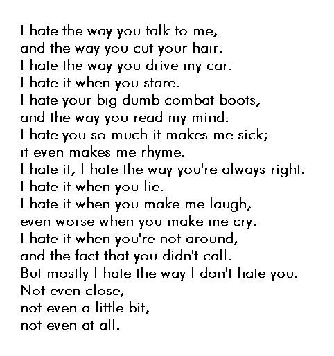 10 Things I Hate About You Poem On Tumblr