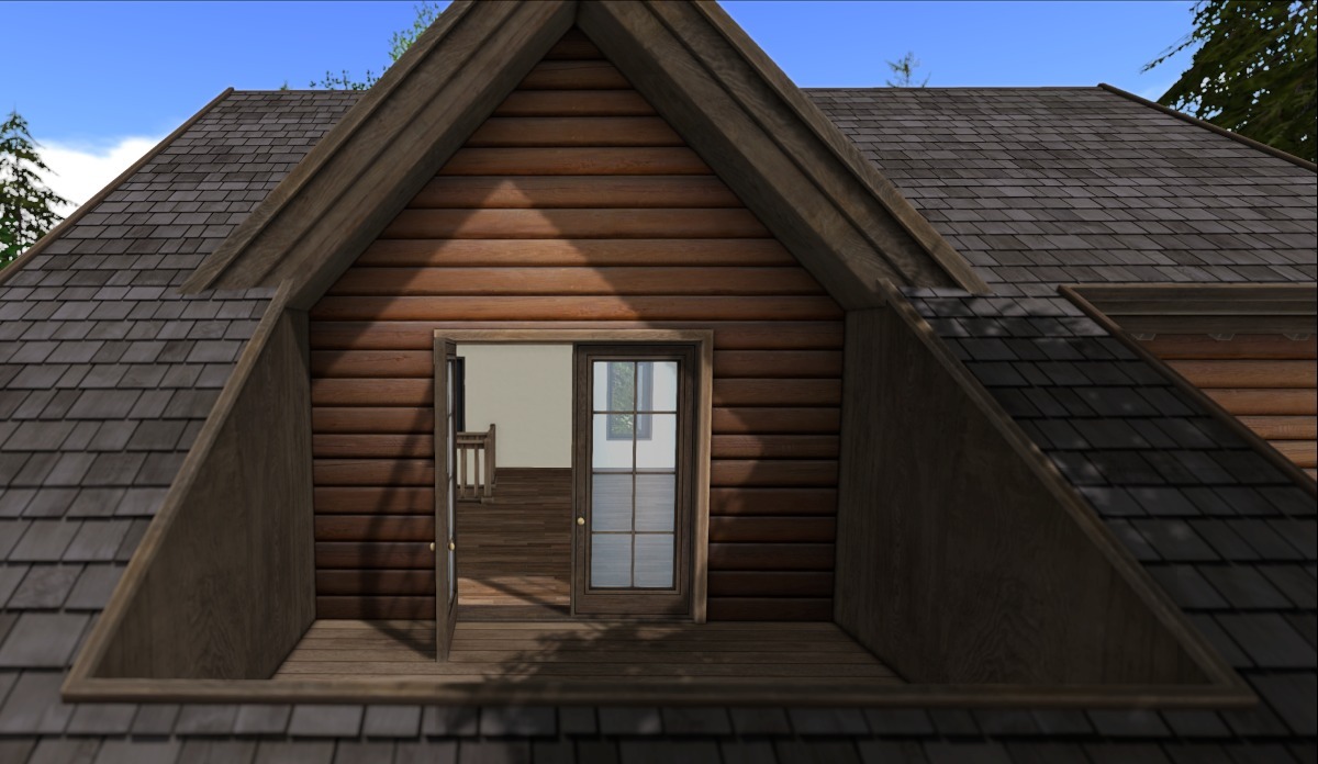 The recessed balcony of Log 1 model