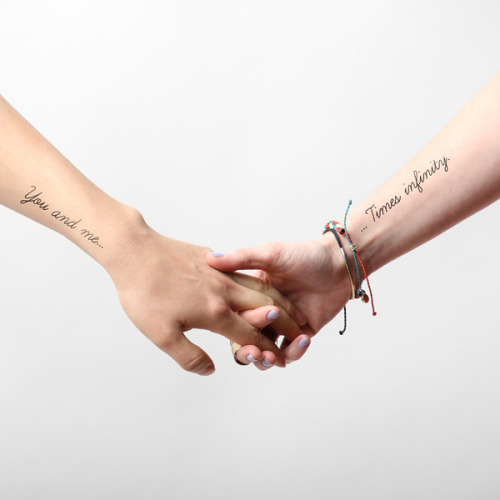“You and me… …times infinity” temporary tattoo,... english tattoo quotes;temporary;you and me times infinity;quotes