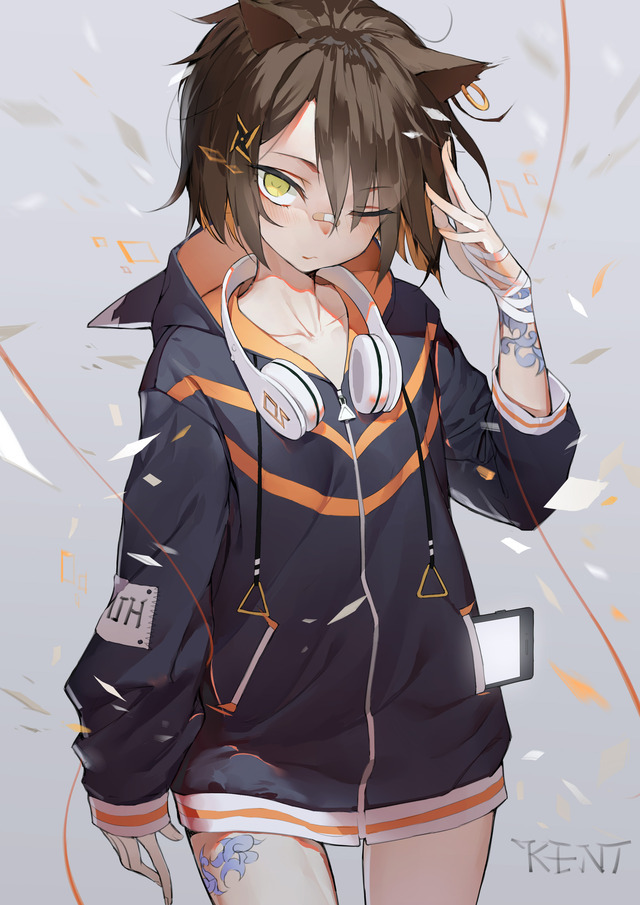 Anime girl with headphones Original character... (14 Nov