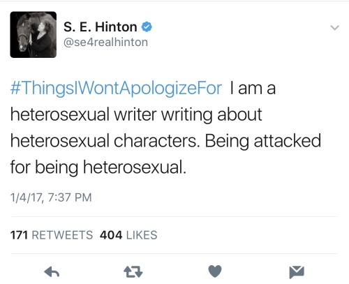 verygayandverytired:rubyfruitgirl:i attacked S.E Hinton and...