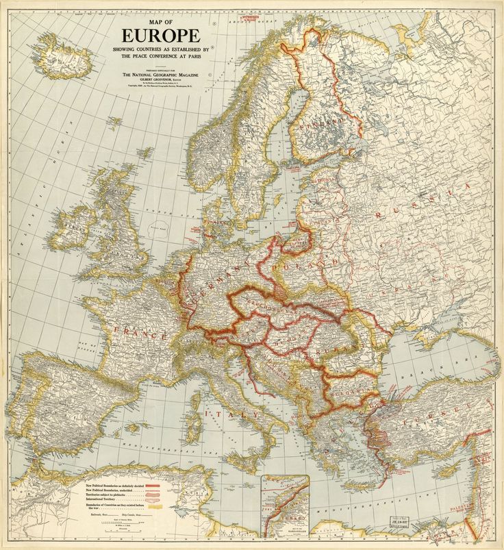 Interesting Maps - map inspiration! — National Geographic, 1920 Europe after WW1 #map