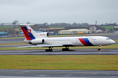 Three shots of todays special visitor Slovak Government Tu154...