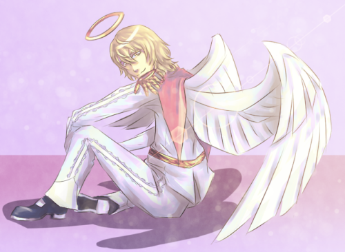 light-haired, angel wing akechi is the most beautiful, radiant...