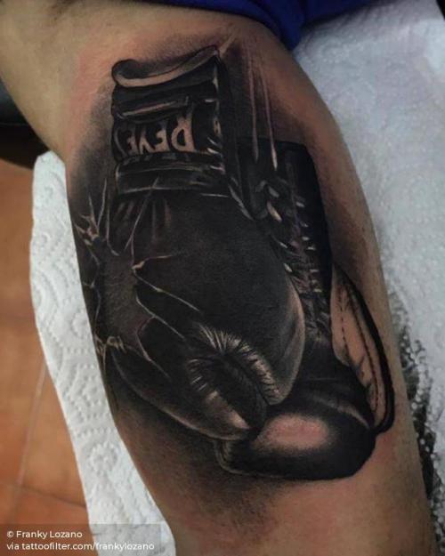 By Franky Lozano, done at La Tinta que Habito Xirivella,... black and grey;boxing;inner arm;big;frankylozano;facebook;twitter;boxing glove;portrait;sport