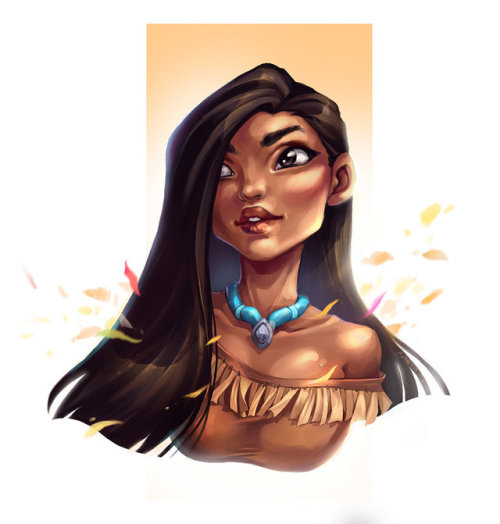 princessesfanarts:Pocahontas- colors of the wind by Avionetca