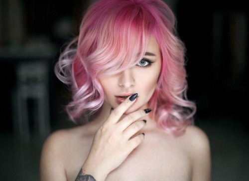 Lovelyuba @ Suicidegirls ❤ Pink hair️