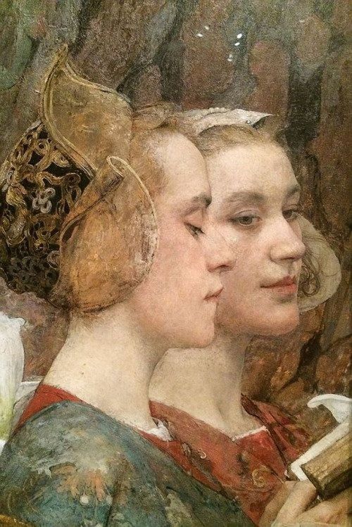 thelongvictorian:The flowers of the lake (detail) by Edgar...