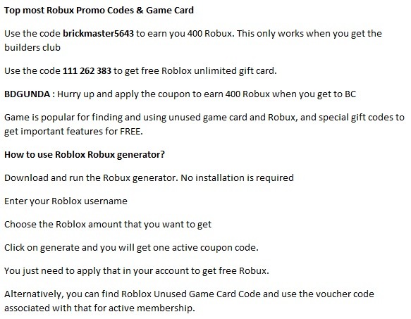Promo codes roblox 2017 for robux