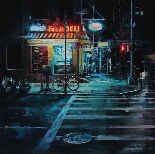 artsnskills:Fractured Light On Urban Landscapes Paintings by...