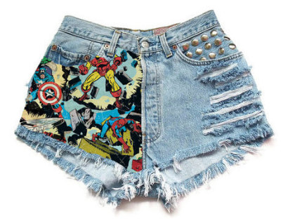 marvel jean shorts