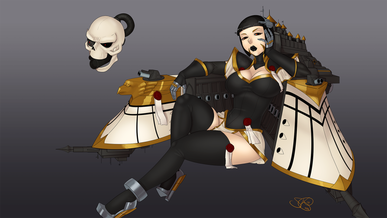 Also, a disappointing lack of WH40K shipgirl fanart, could only find this. 