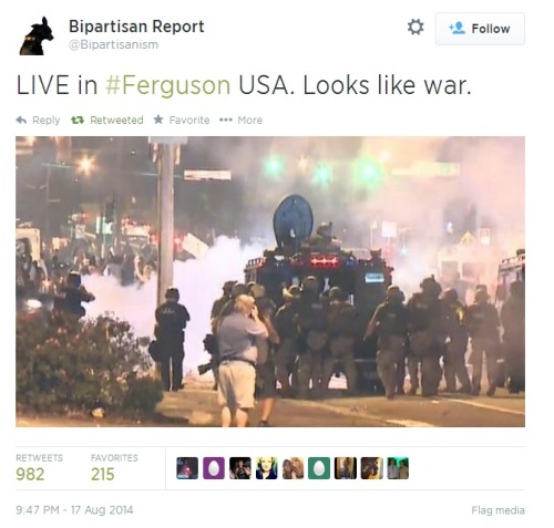 lizardvvizard:iwriteaboutfeminism:Chaos in Ferguson. Sunday...