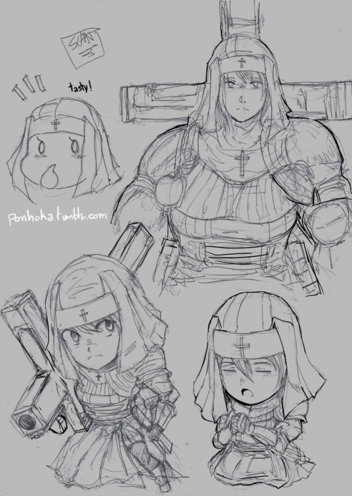 ponhoka:oc dump 2 - “Crux”w/ battle nuns getting smashed +...