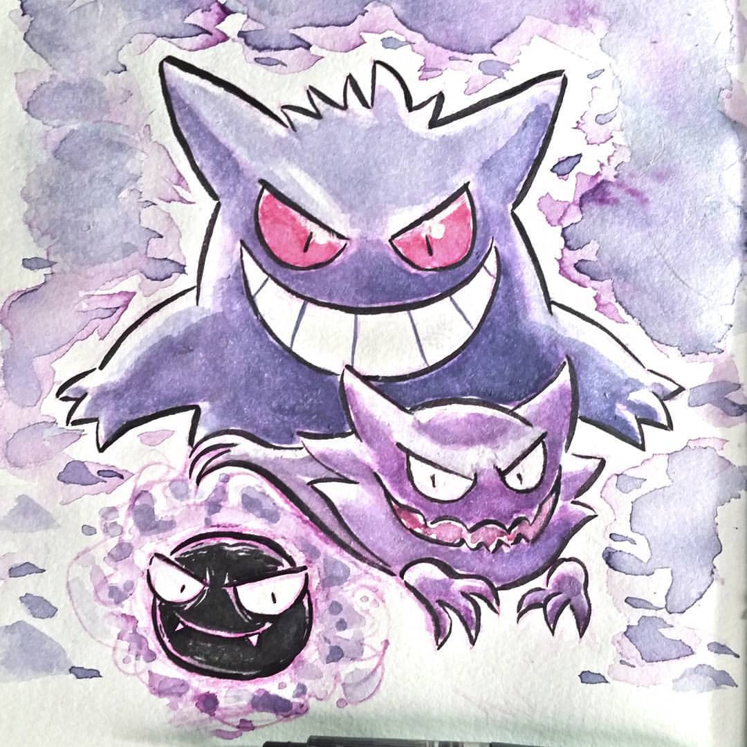 Victor Lemos(Vitu) — #inktober 18/31 - Gastly evolution #inktober2go...