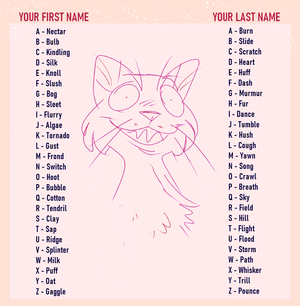 made this impromptu warrior cat name generator or...
