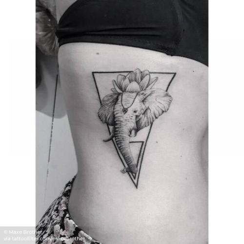 By Maxe Brother, done in Sydney. http://ttoo.co/p/30677 elephant;good luck;animal;waist;graphic;rib;facebook;twitter;medium size;maxebrother;other;illustrative