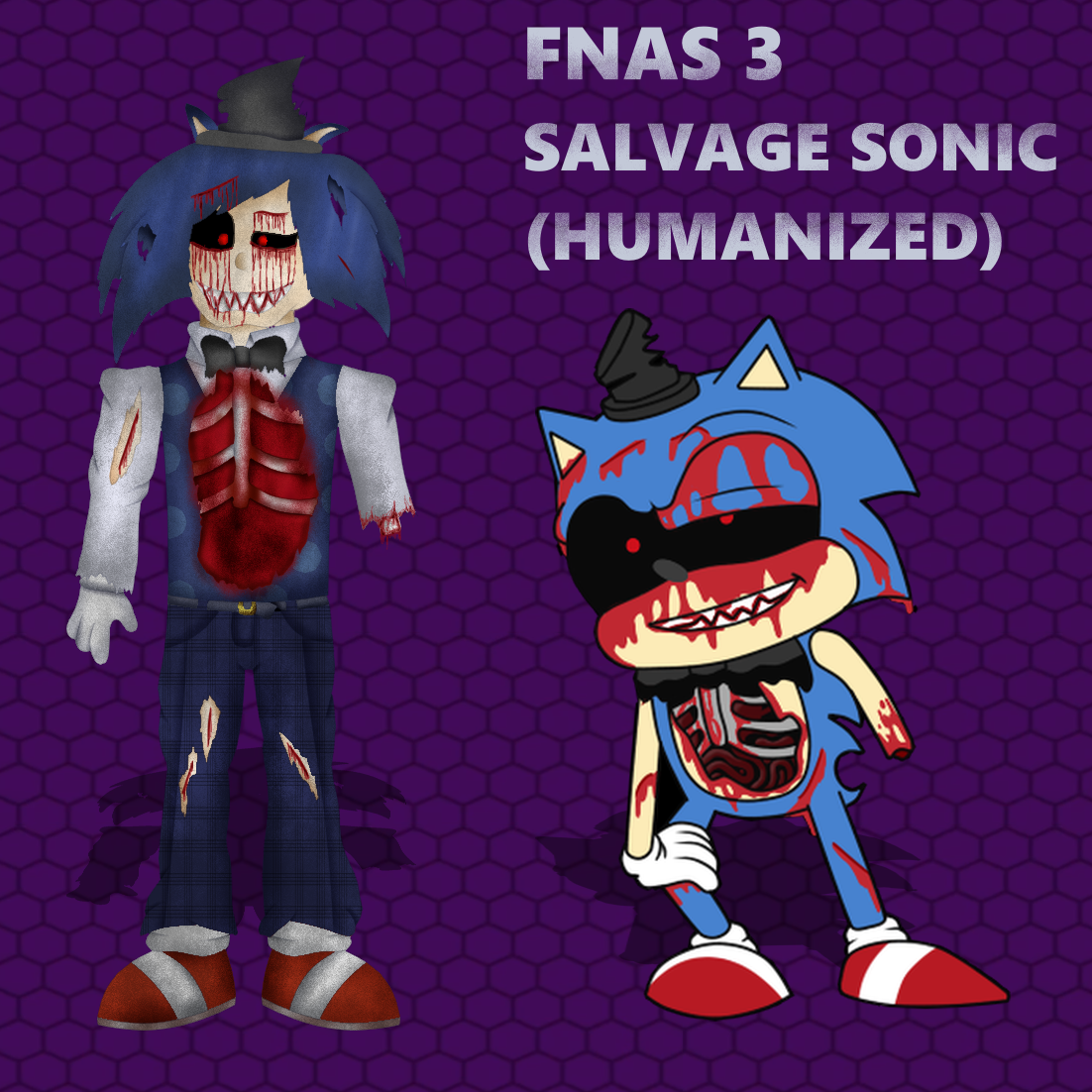 Sonic nightmare. FNAS 3 Sonic. Salvage Sonic FNAS 3.