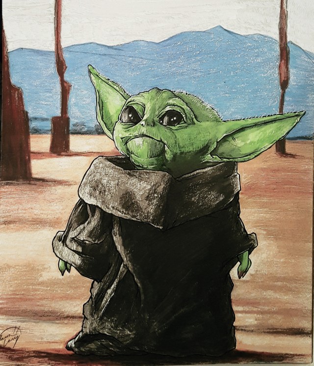 Baby Yoda Pencil Drawing Easy Download Free Mock Up
