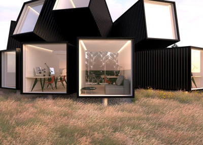 dezeen:<br /><br />A cluster of shipping containers proposed as an affordable workplace »