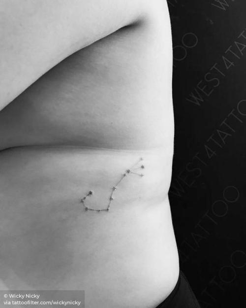By Wicky Nicky, done at West 4 Tattoo, Manhattan.... small;astronomy;wickynicky;rib;constellation;facebook;twitter;minimalist;scorpius constellation